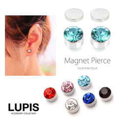 Colored stone magnet earrings