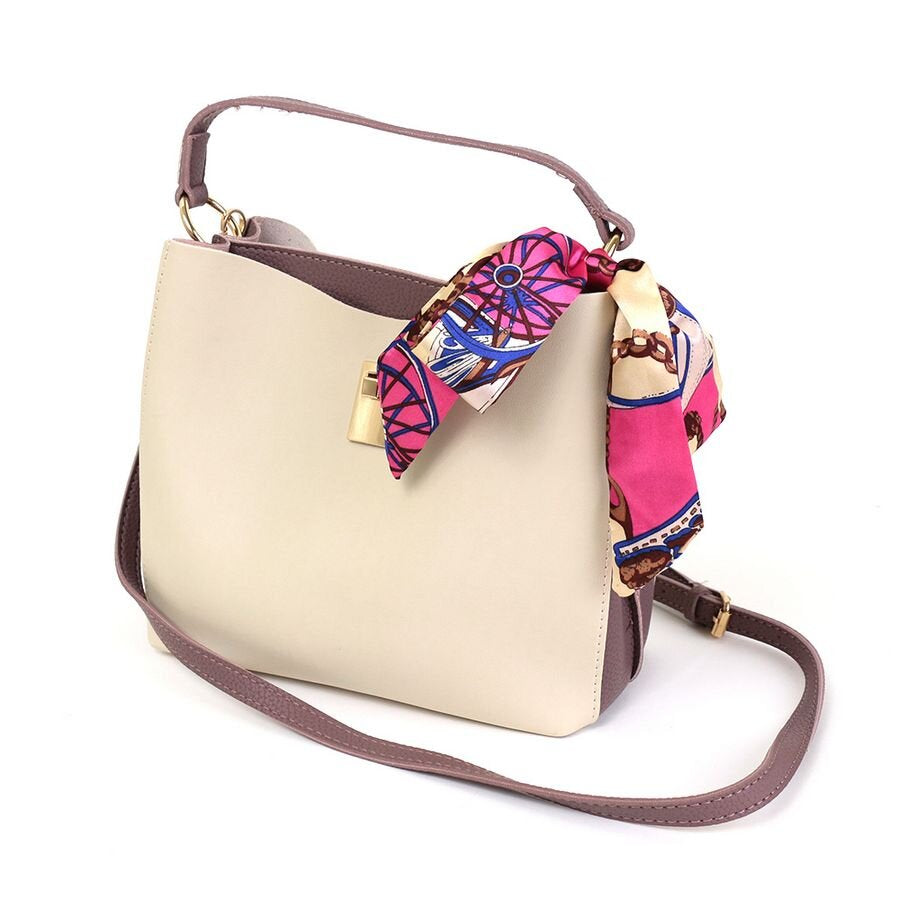 Scarf set bicolor 2way handbag
