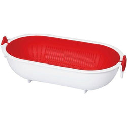 Spin Wheel Oval Colander  (Red)