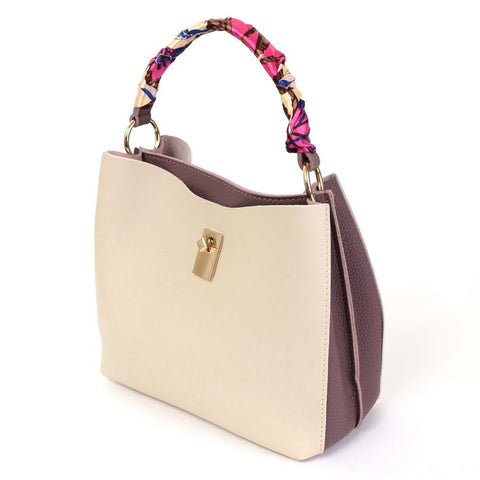 Scarf set bicolor 2way handbag