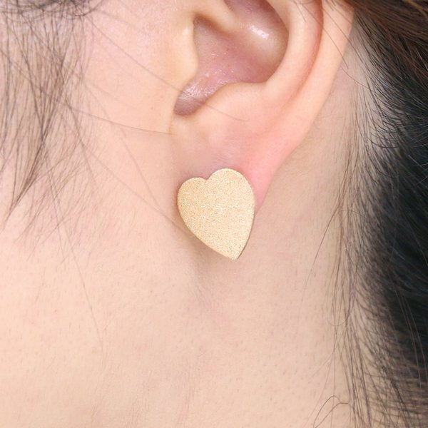 Simple heart plate earrings